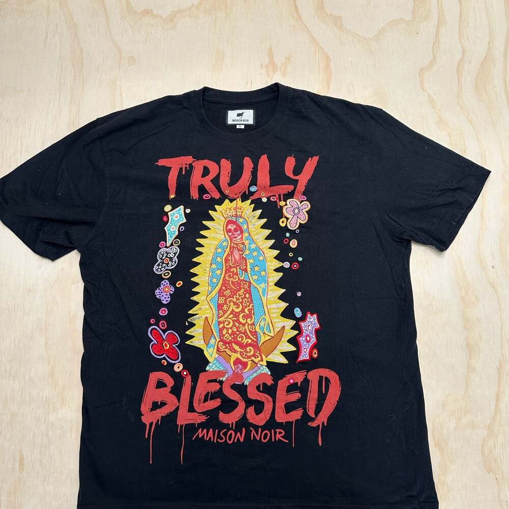 Maison Noir Truly Blessed Graphic T-Shirt Black size XL